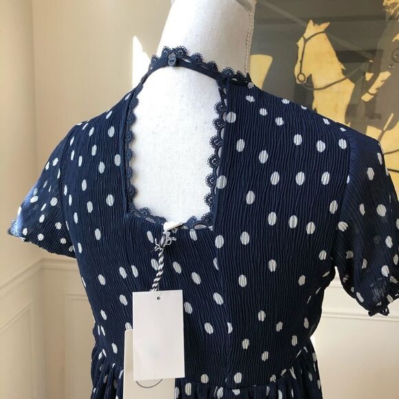 1901 Polka Dot Chiffon Fit & Flare Dress NWT S SP - Picture 7 of 12